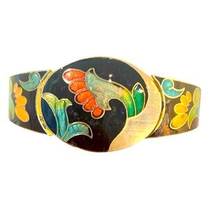 VINTAGE Cloisonné Hinged Bracelet